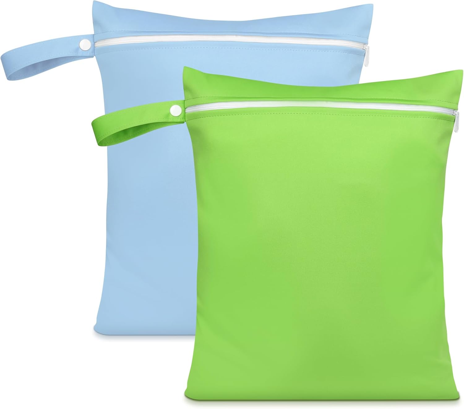 2PCS Wet Bags, Reusable Cloth Diaper Bags with Handle and Zipper